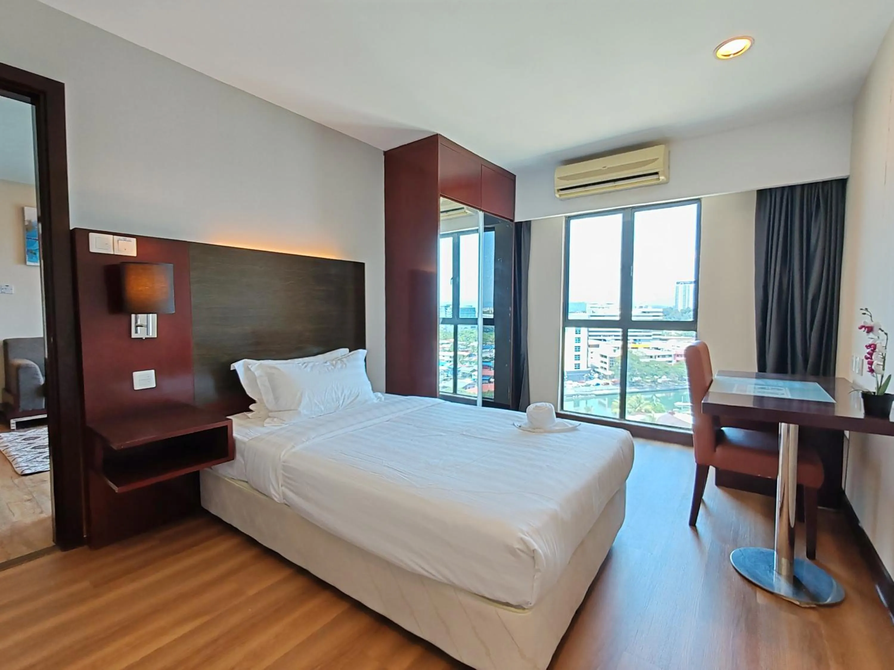 Bed in Greenage MingSuite 明绿时代套房 Kota Kinabalu 亚庇市中心