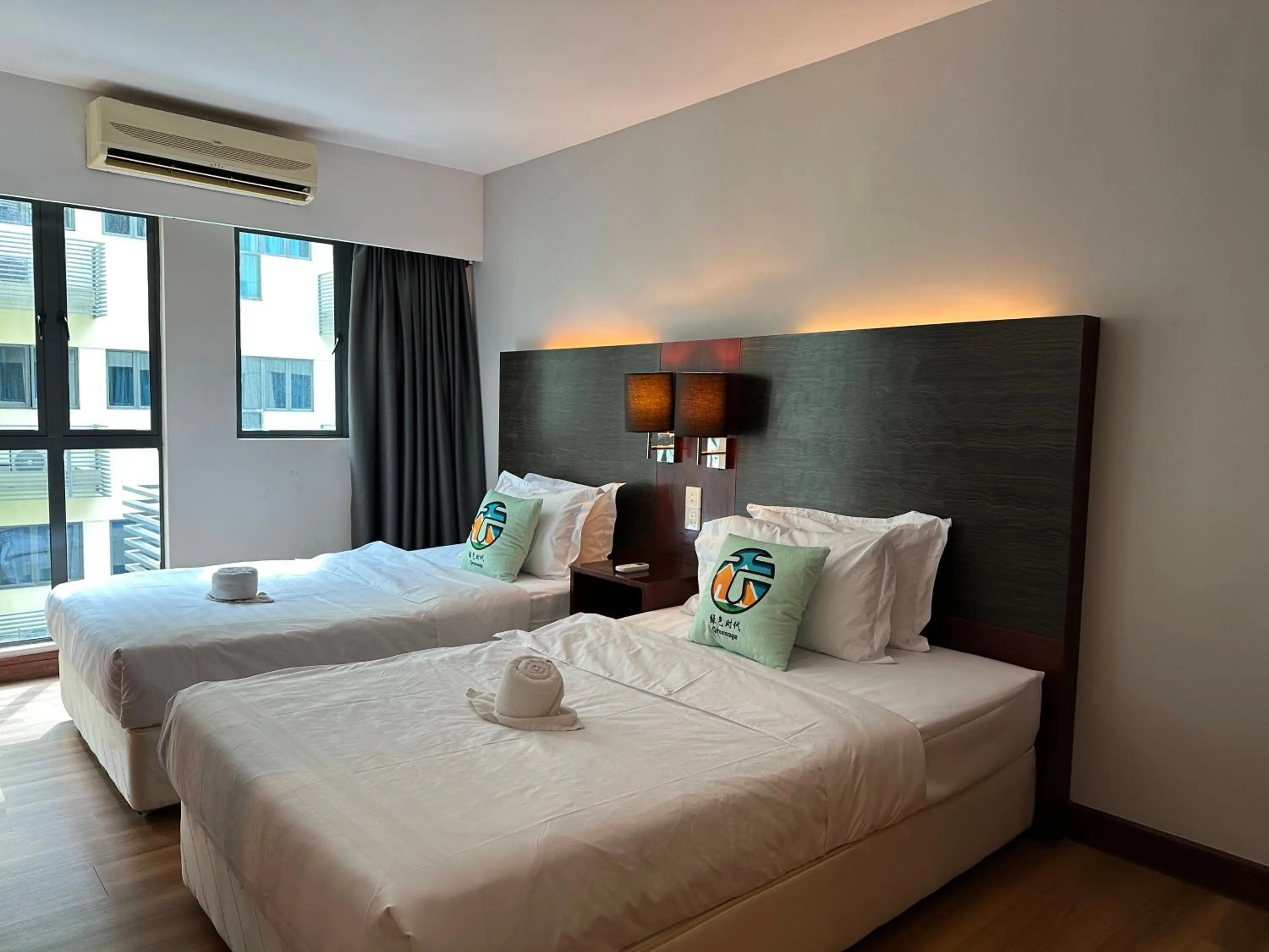 Bed in Greenage MingSuite 明绿时代套房 Kota Kinabalu 亚庇市中心