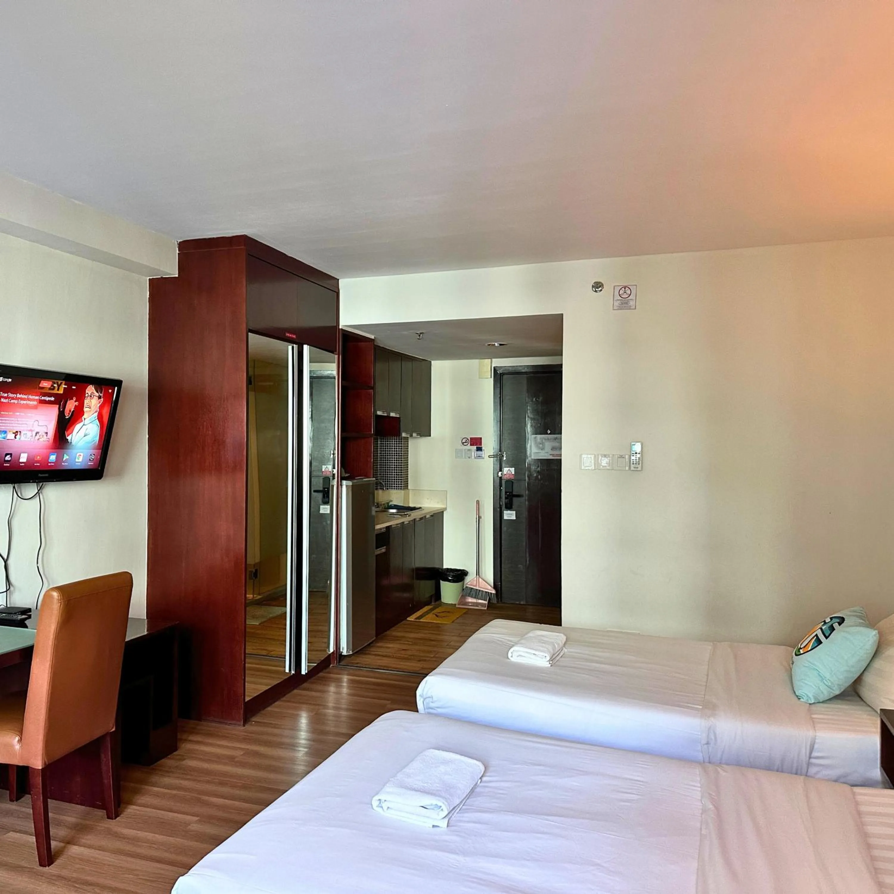 Bed in Greenage MingSuite 明绿时代套房 Kota Kinabalu 亚庇市中心