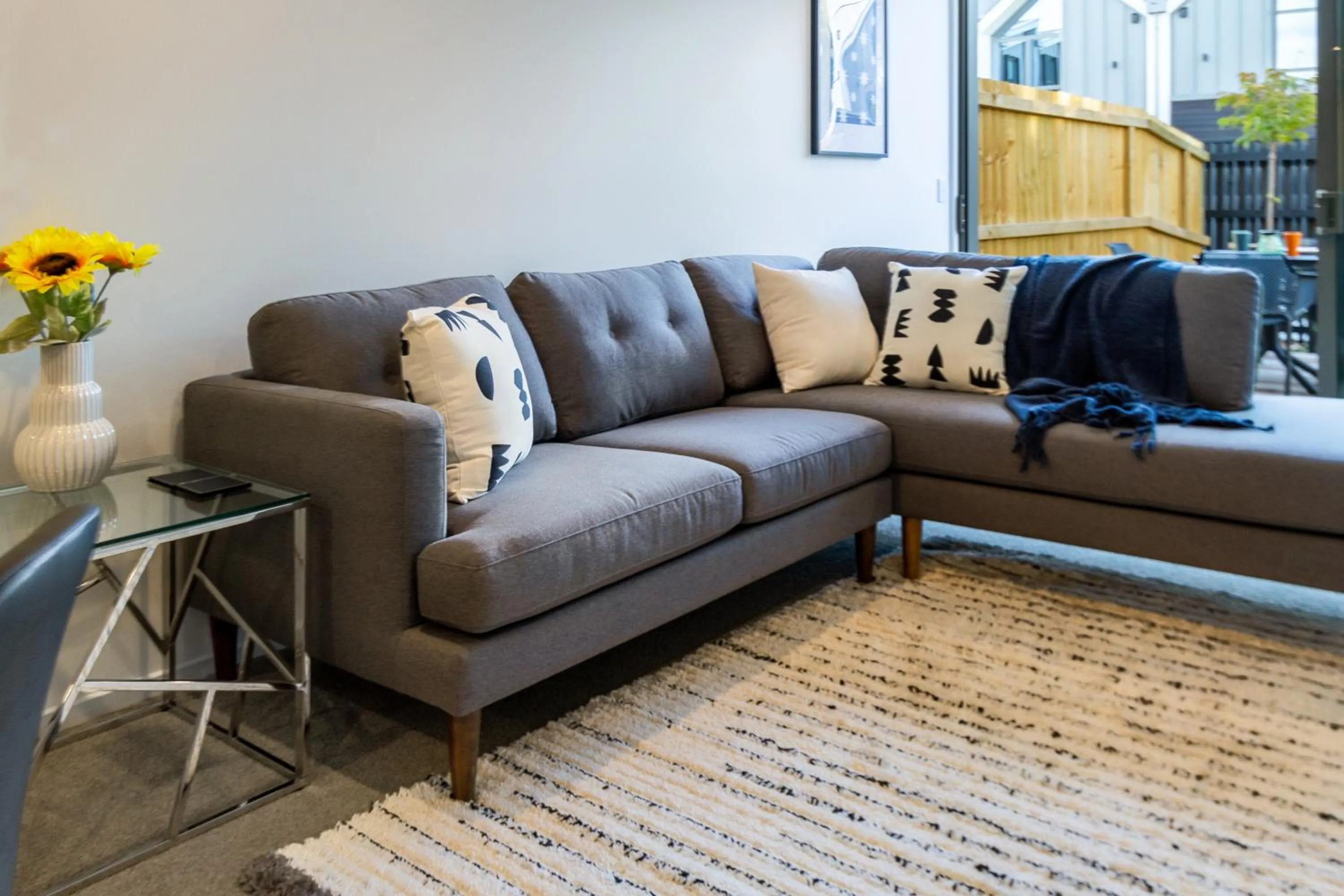 Living room in City Lights Retreat with Carpark 2 Bed 2 Bath