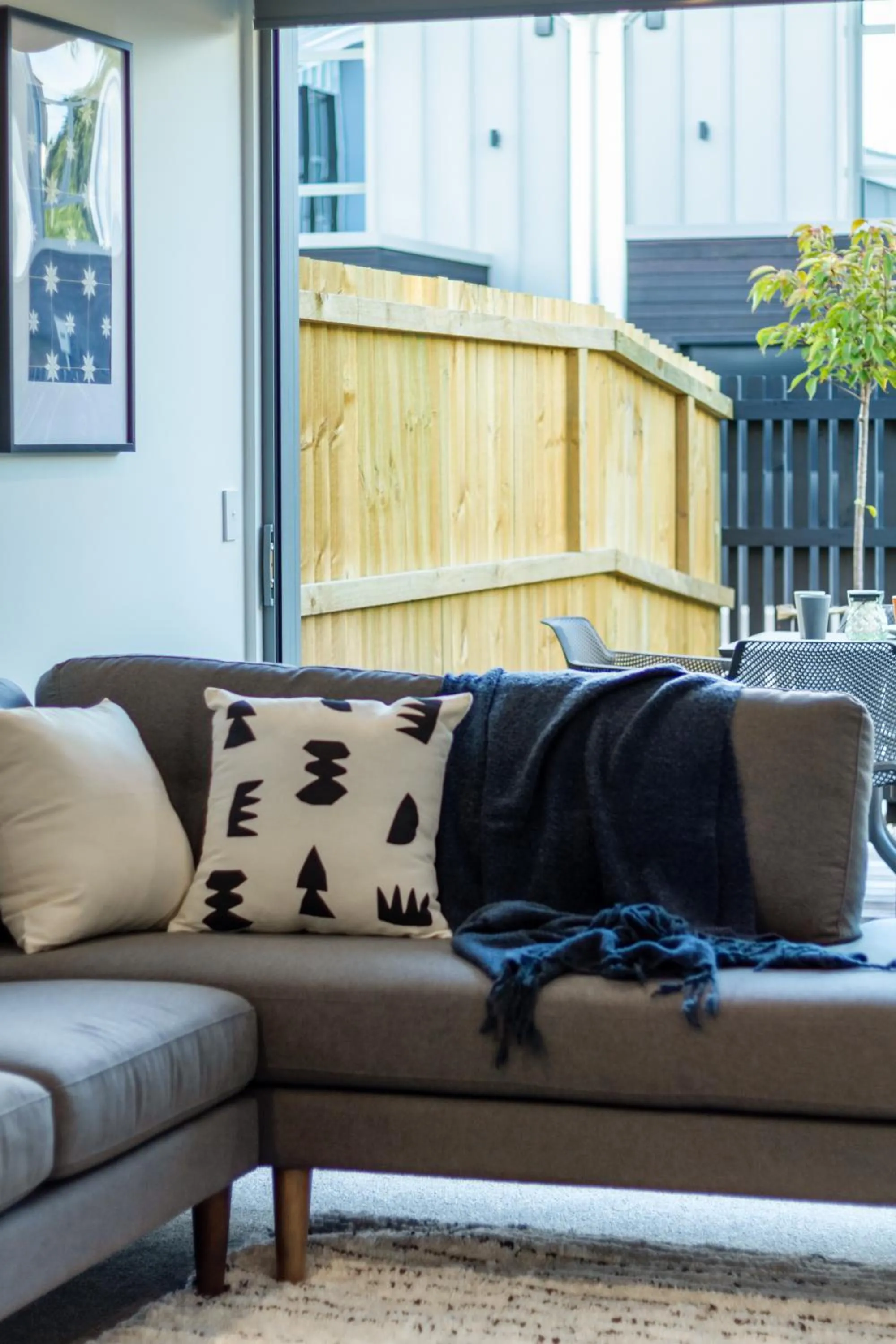 Living room in City Lights Retreat with Carpark 2 Bed 2 Bath