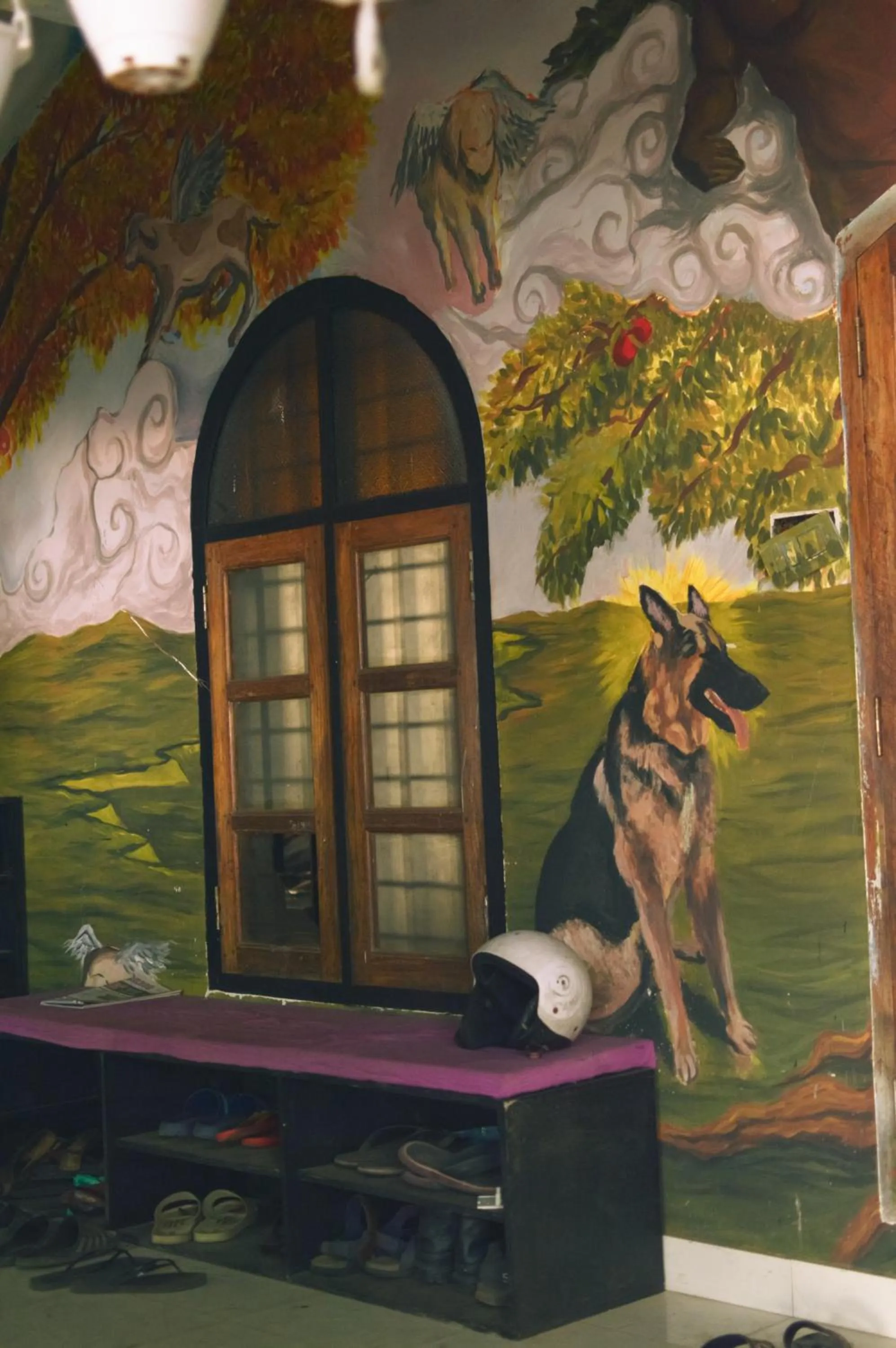 Decorative detail in Santa Maria Hostel, Fort Kochi