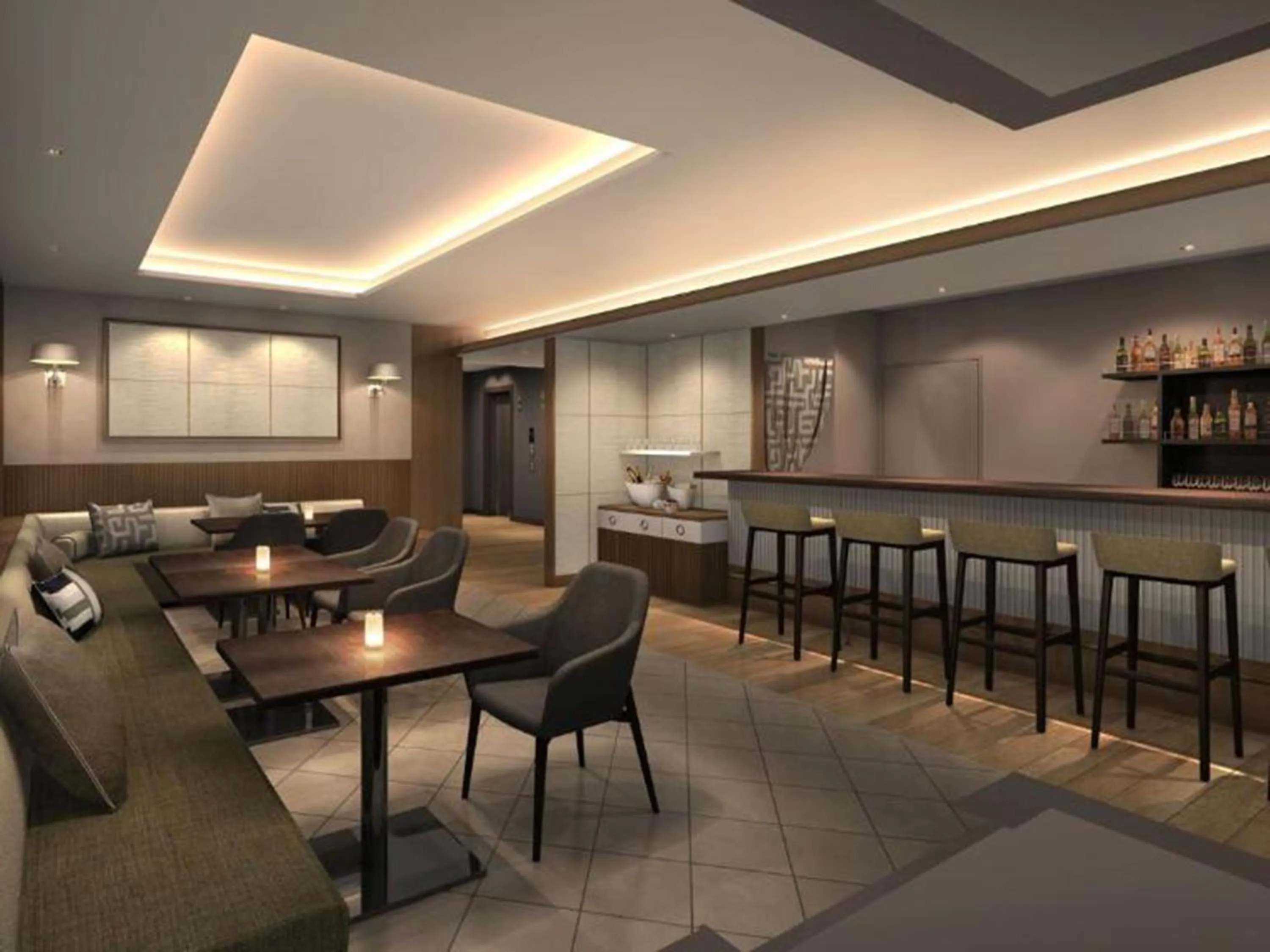 Lounge or bar in Nest&Rise Osaka Namba Hotel