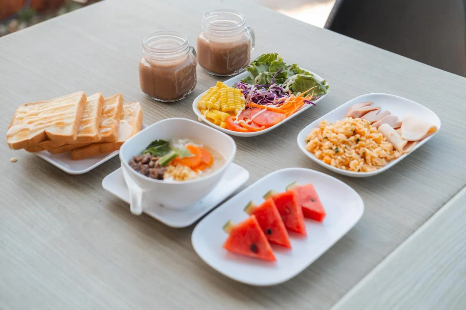 Breakfast in Pareehut Resort Koh Sichang