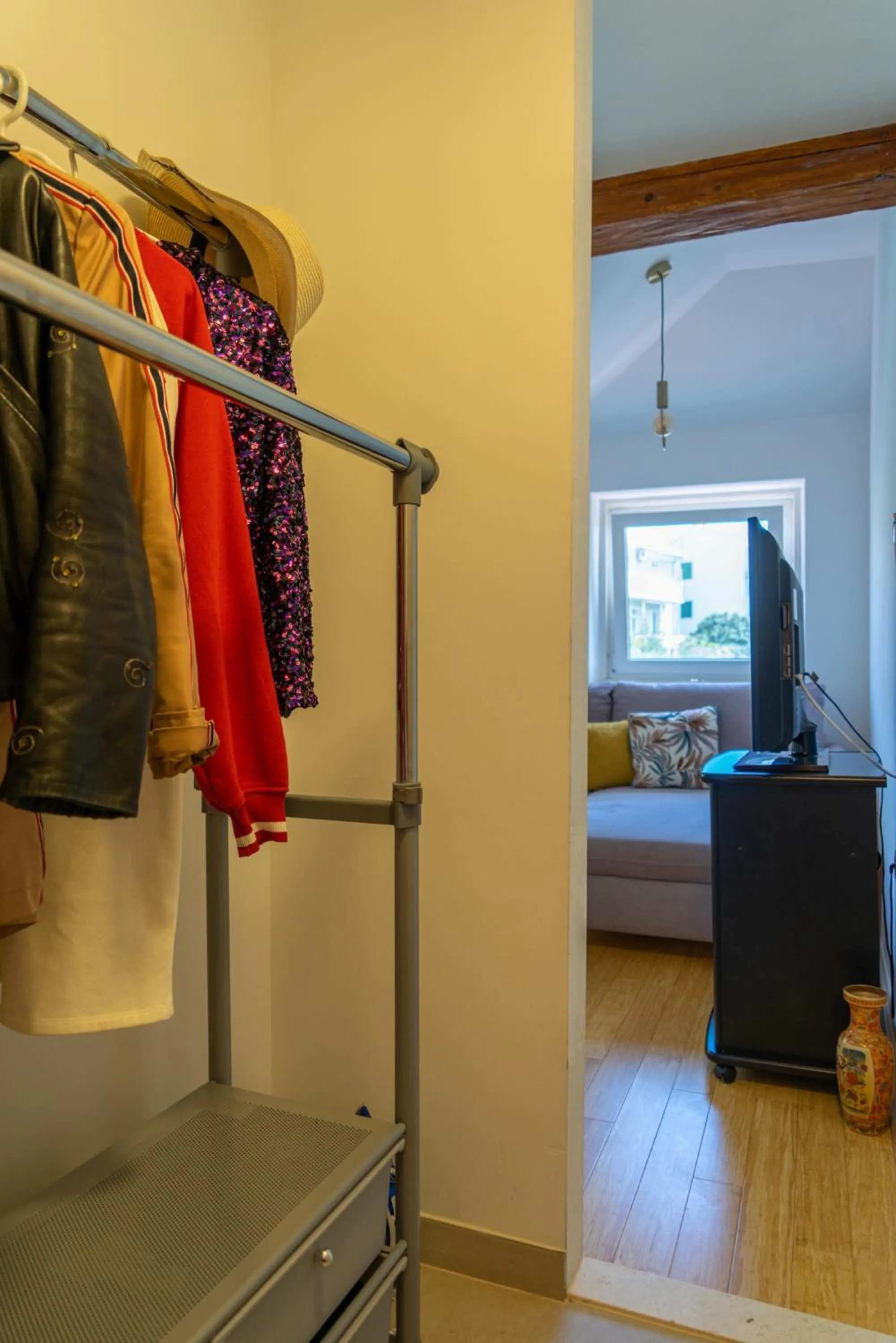 wardrobe, Bed in Cool attic apartment Marina in the heart of Split