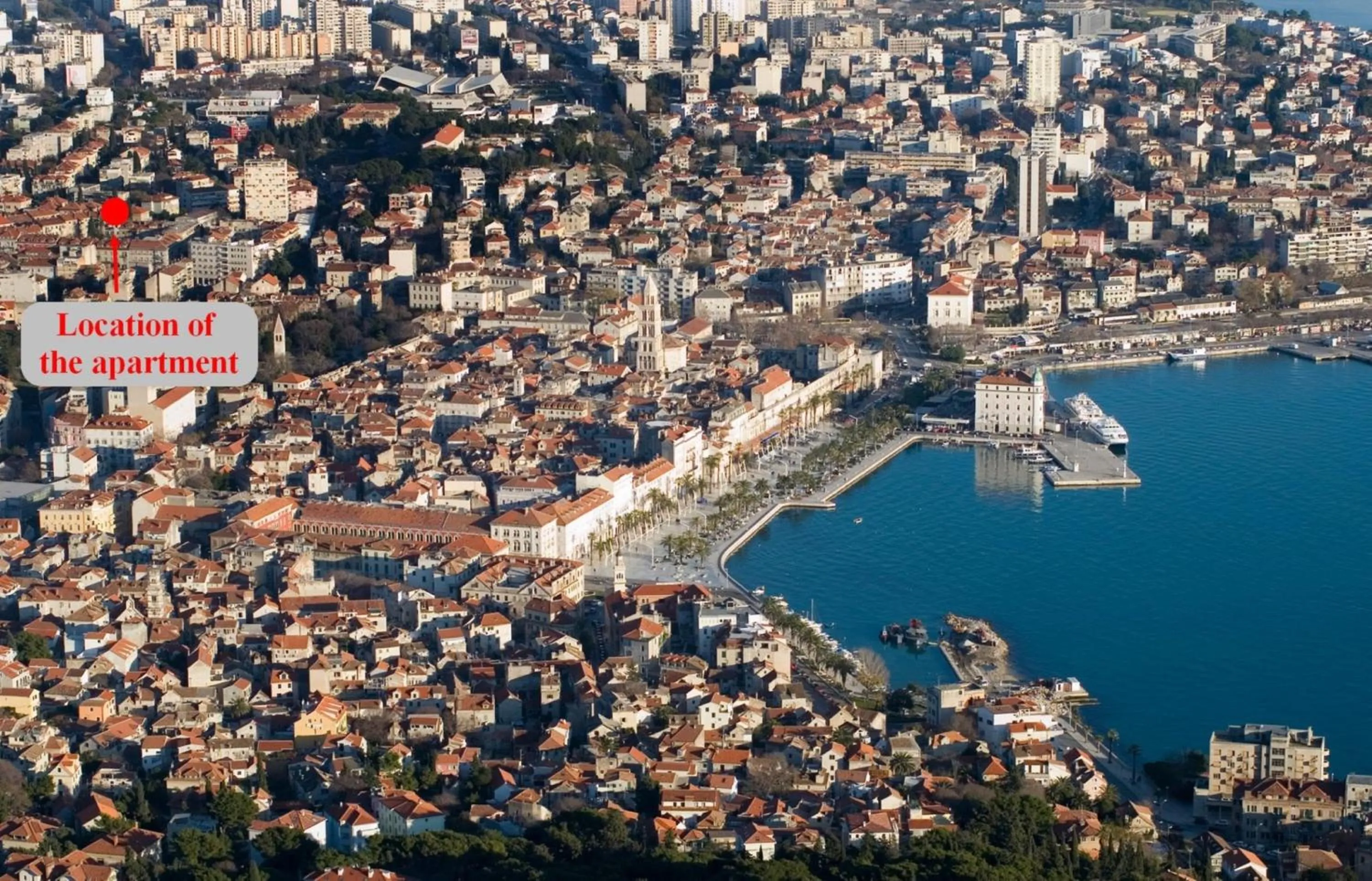 Bird's eye view in Cool attic apartment Marina in the heart of Split