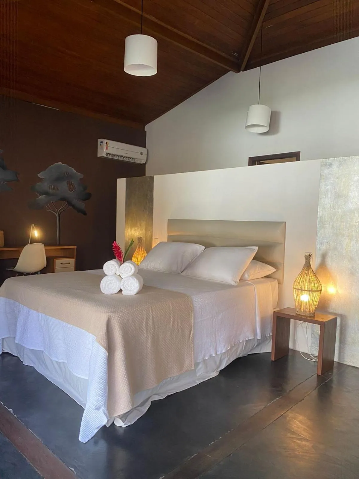 Bed in Pousada Bambu Dourado