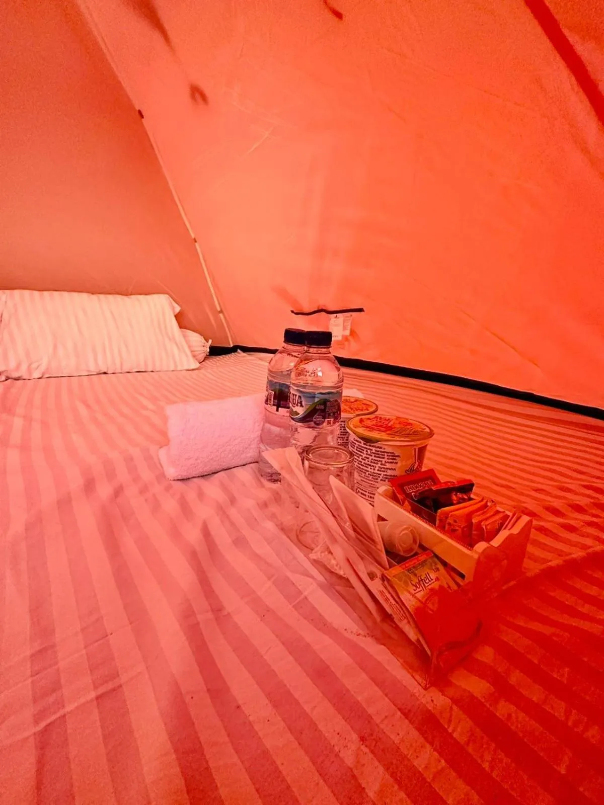 Bed in Glamping Omah Kayu at Watu Paris Jogja