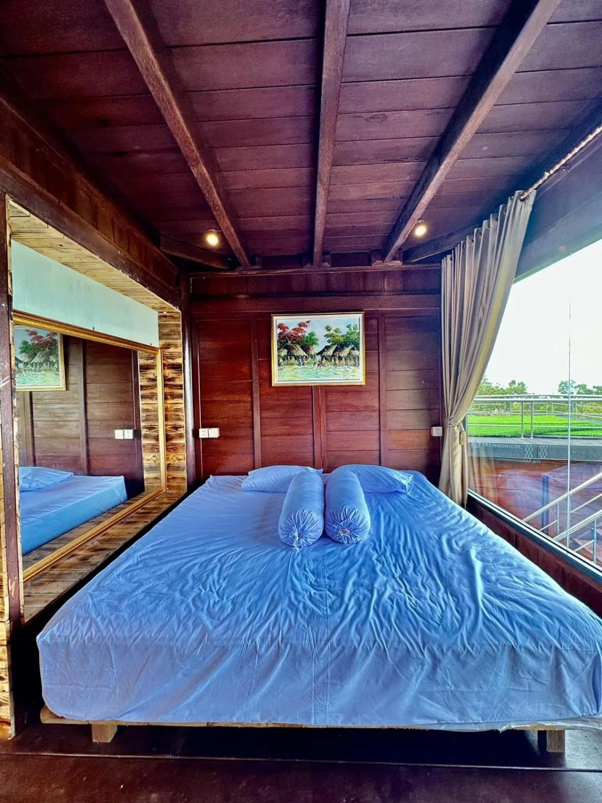 Bed in Glamping Omah Kayu at Watu Paris Jogja