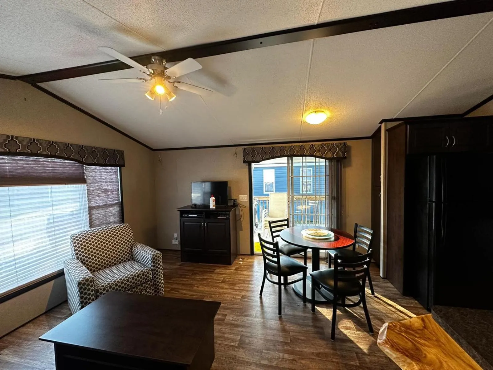 Seating area in Falcon Cottages
