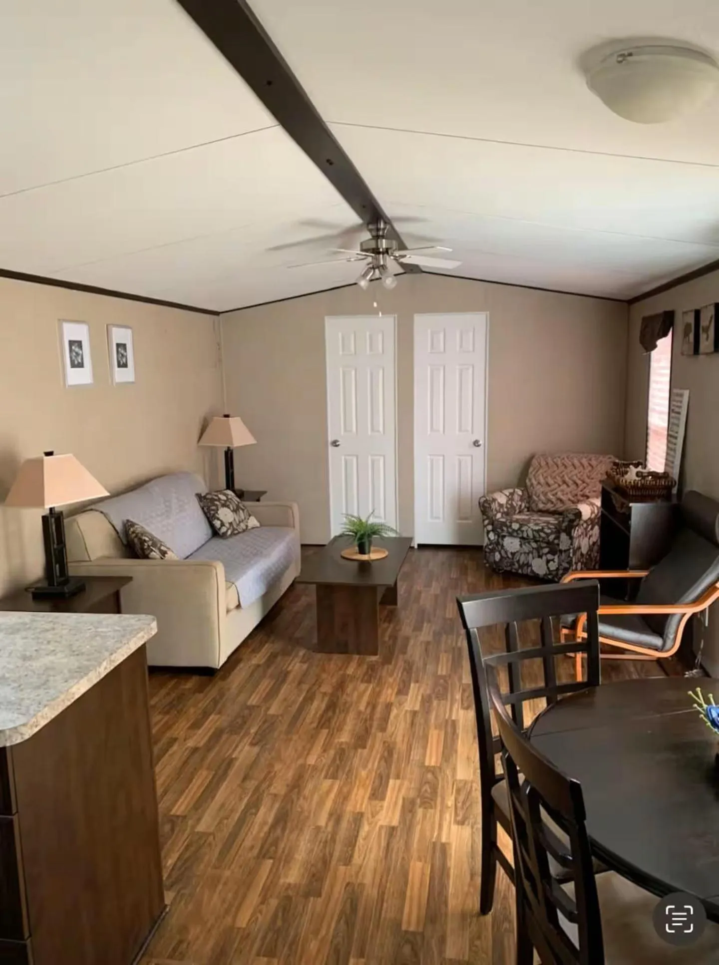 Living room in Falcon Cottages