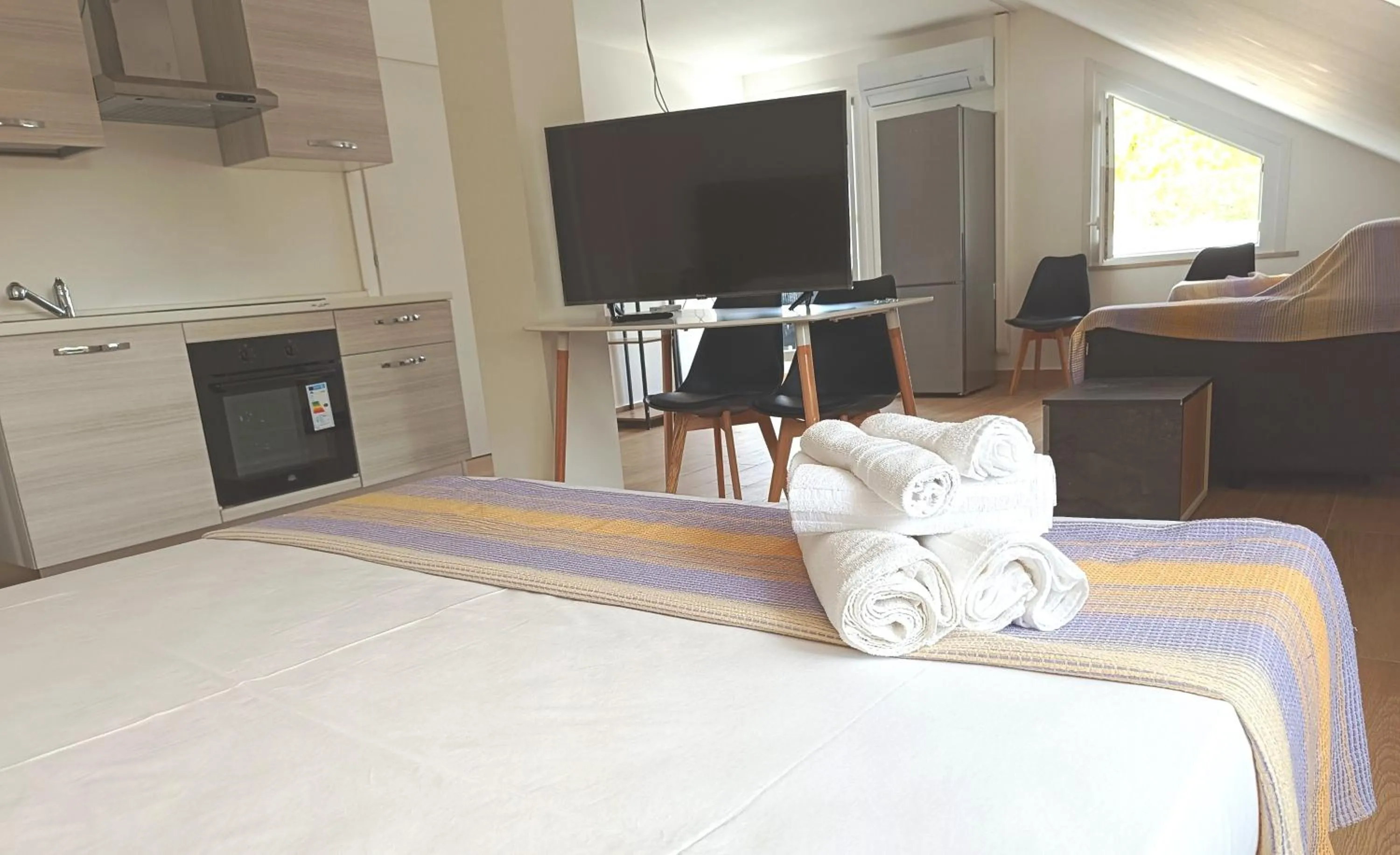 Kitchen or kitchenette, Bed in Residenza delle Nazioni