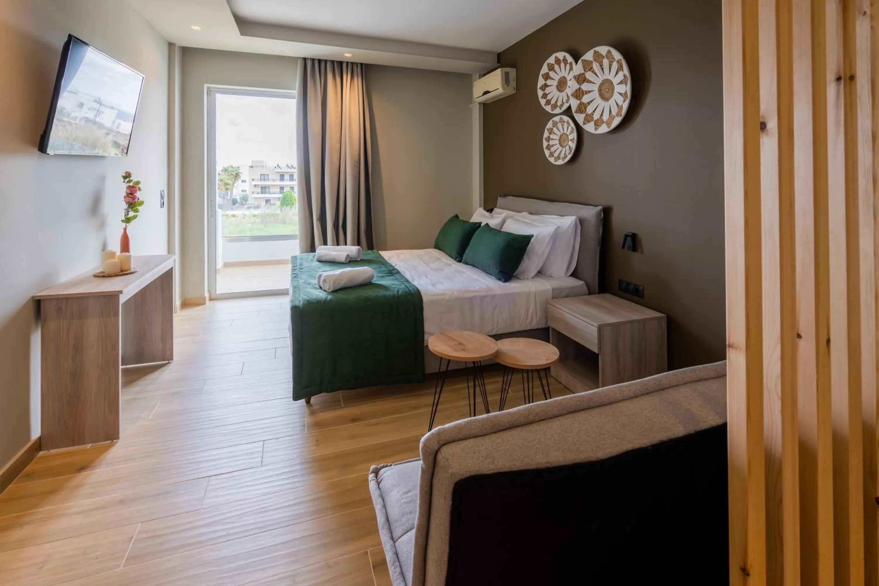 TV and multimedia, Bed in Nicolas Grand Suites, Adults Only