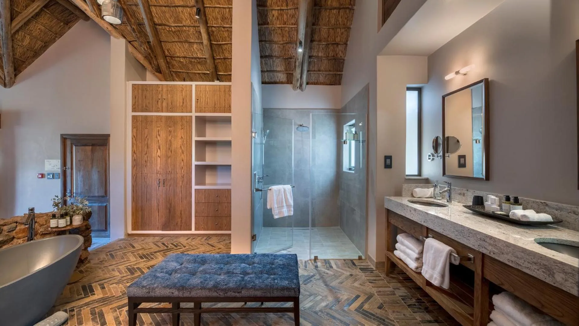 Shower in Babohi at Qwabi Private Game Reserve by NEWMARK