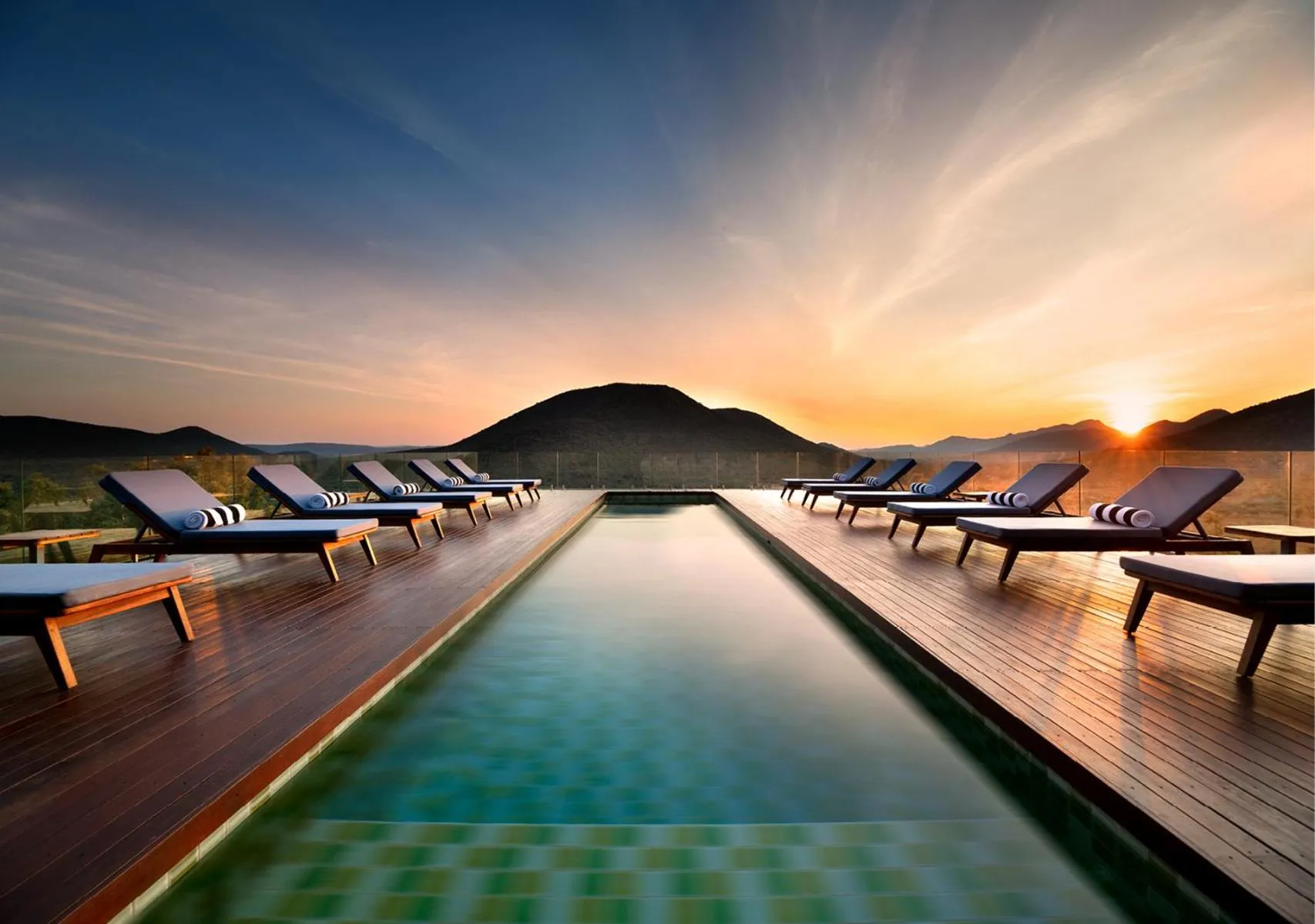 Swimming pool in Babohi at Qwabi Private Game Reserve by NEWMARK