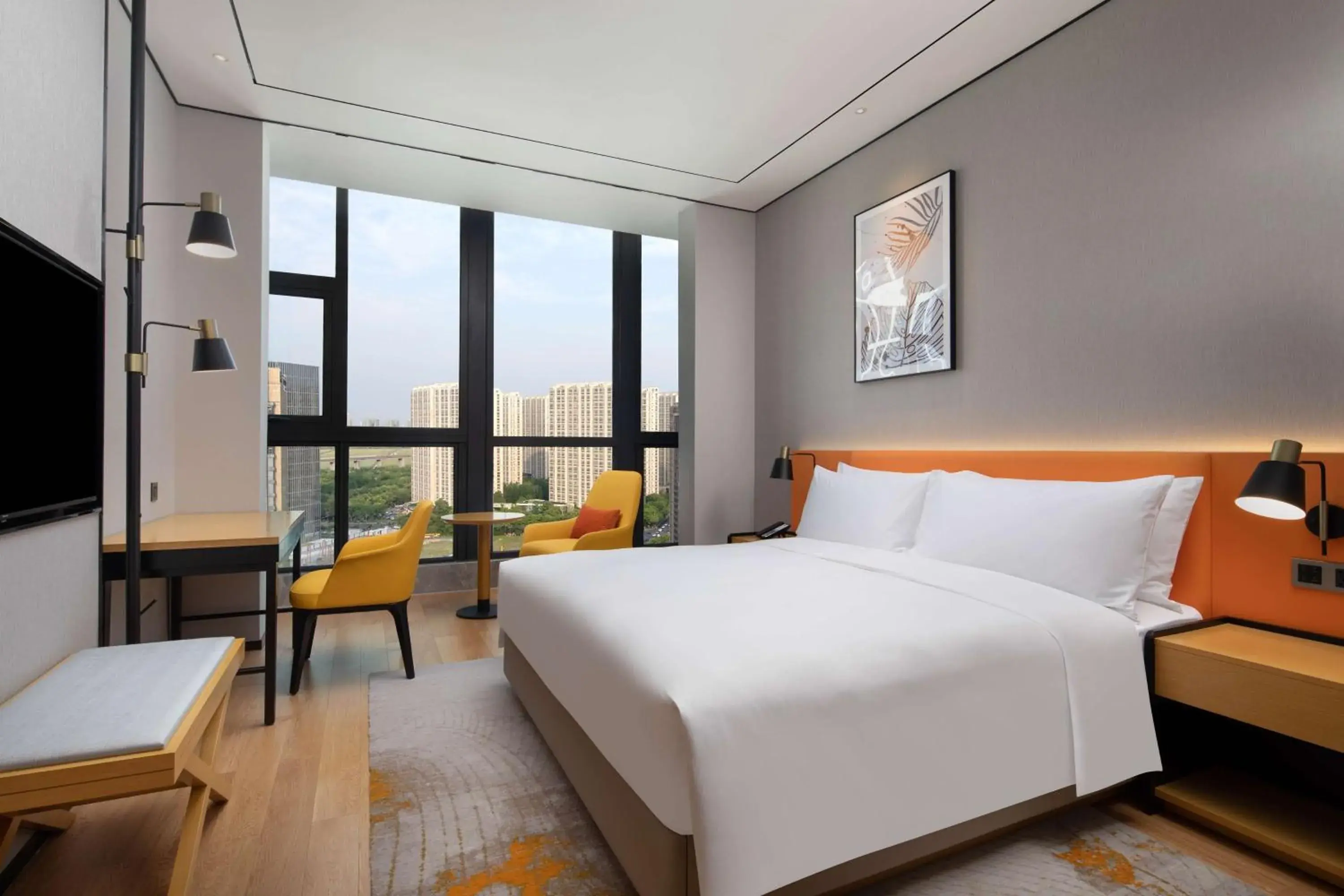 Bed in Hilton Garden Inn Hangzhou Xiaoshan Bed in Hilton Garden Inn Hangzhou Xiaoshan