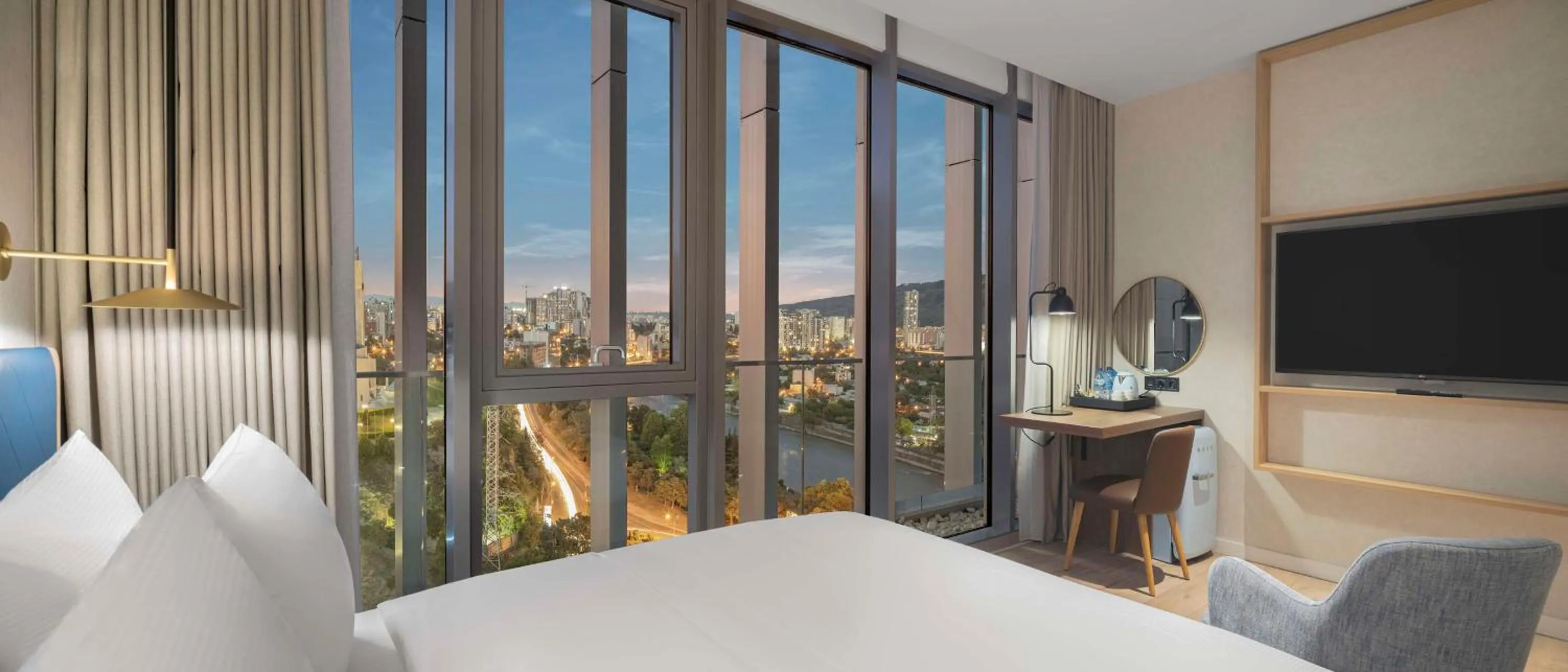 View (from property/room), Bed in Hilton Garden Inn Tbilisi Riverview