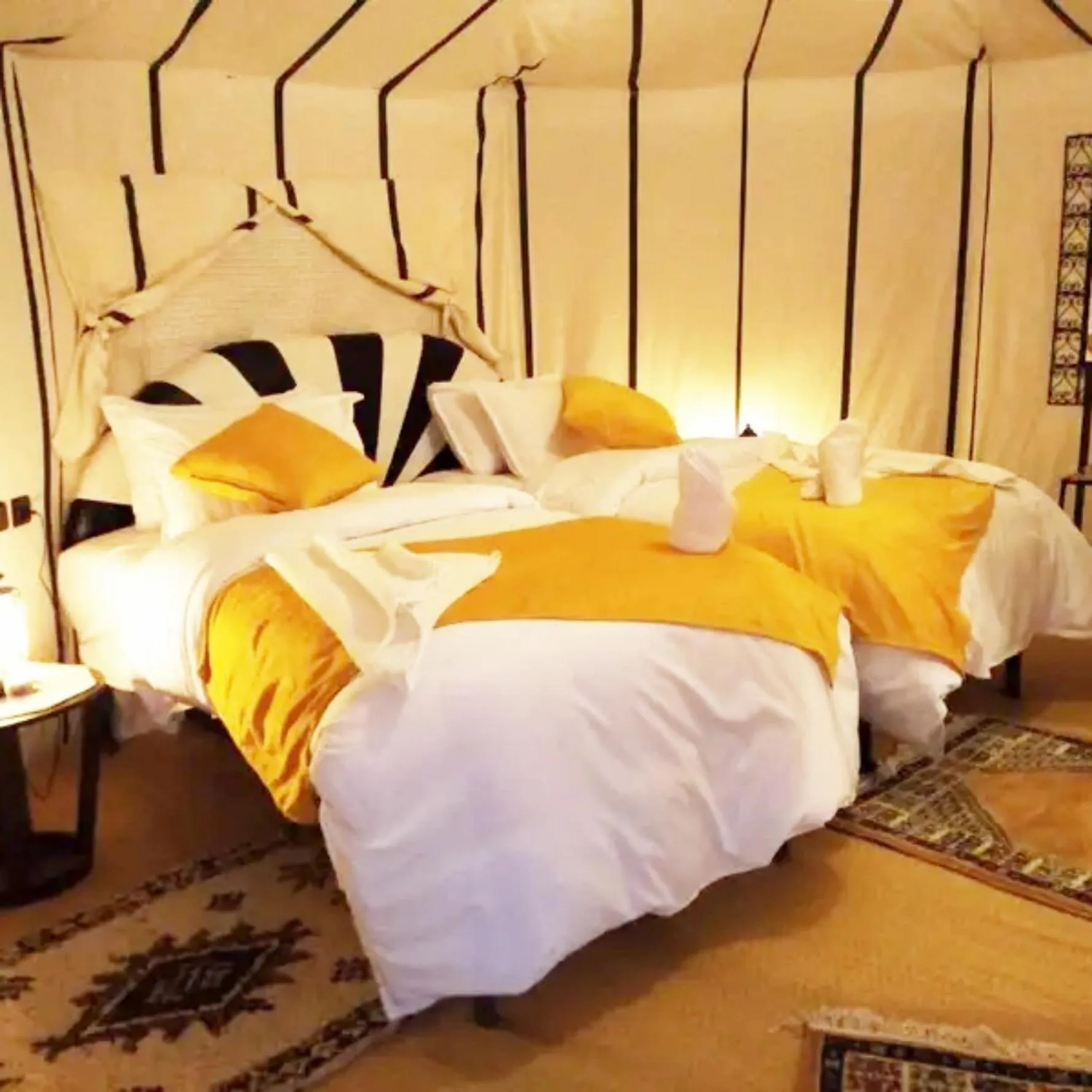 Bed in Horaz desert Camp