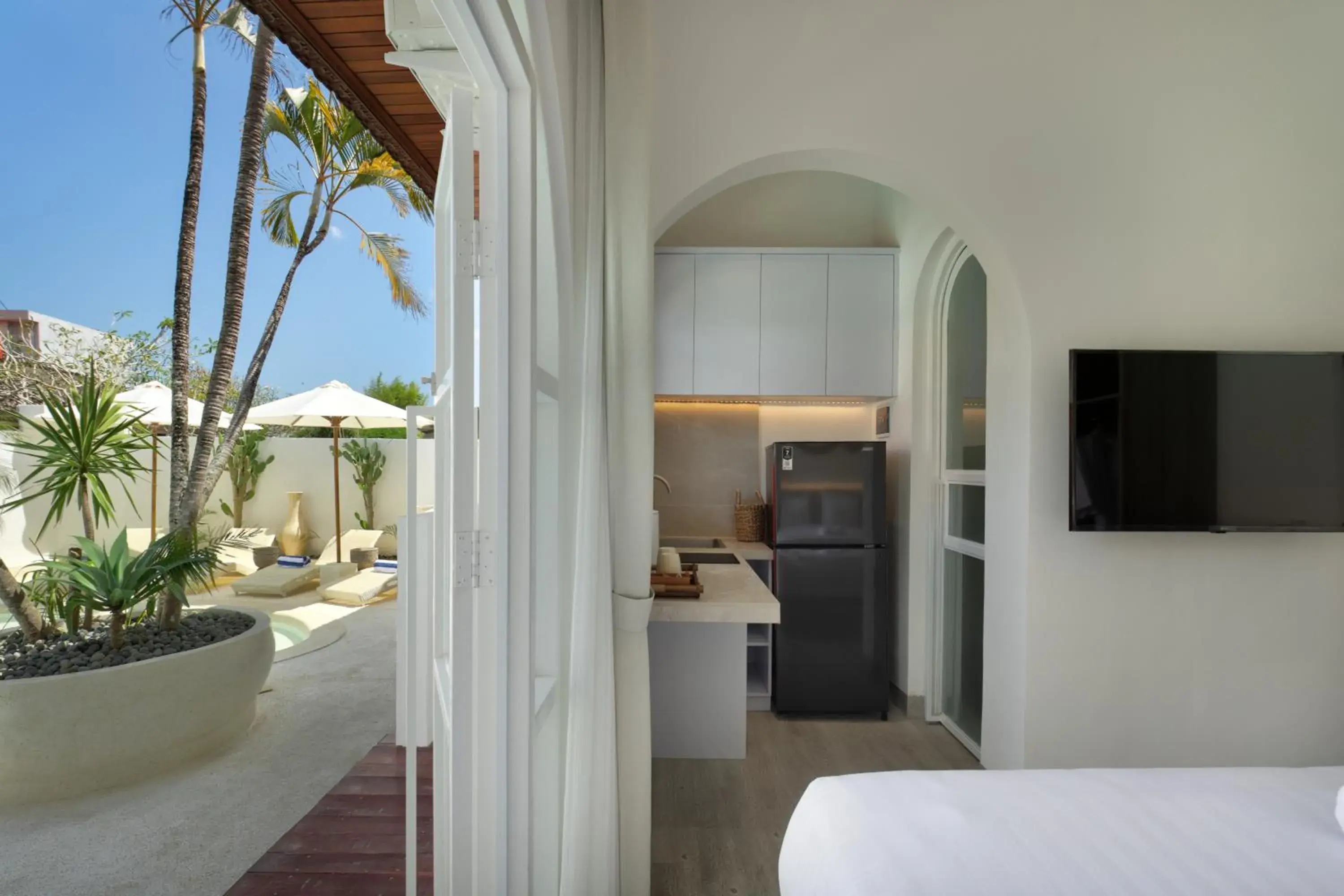 Kitchen or kitchenette, Bed in Kemari Studio Kitchen or kitchenette, Bed in Kemari Studio