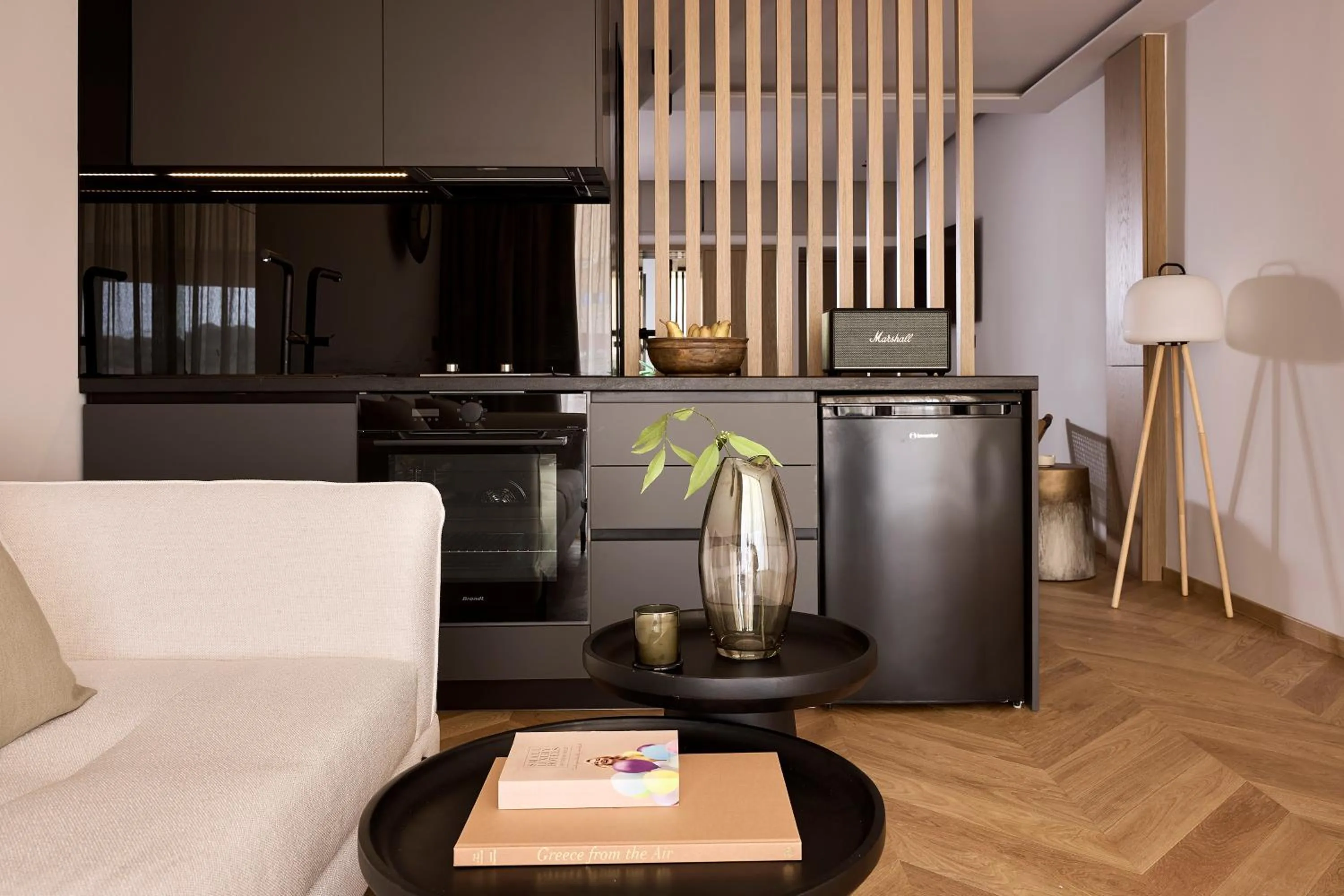 Kitchen or kitchenette in Cama Luxury Suites Kavouri